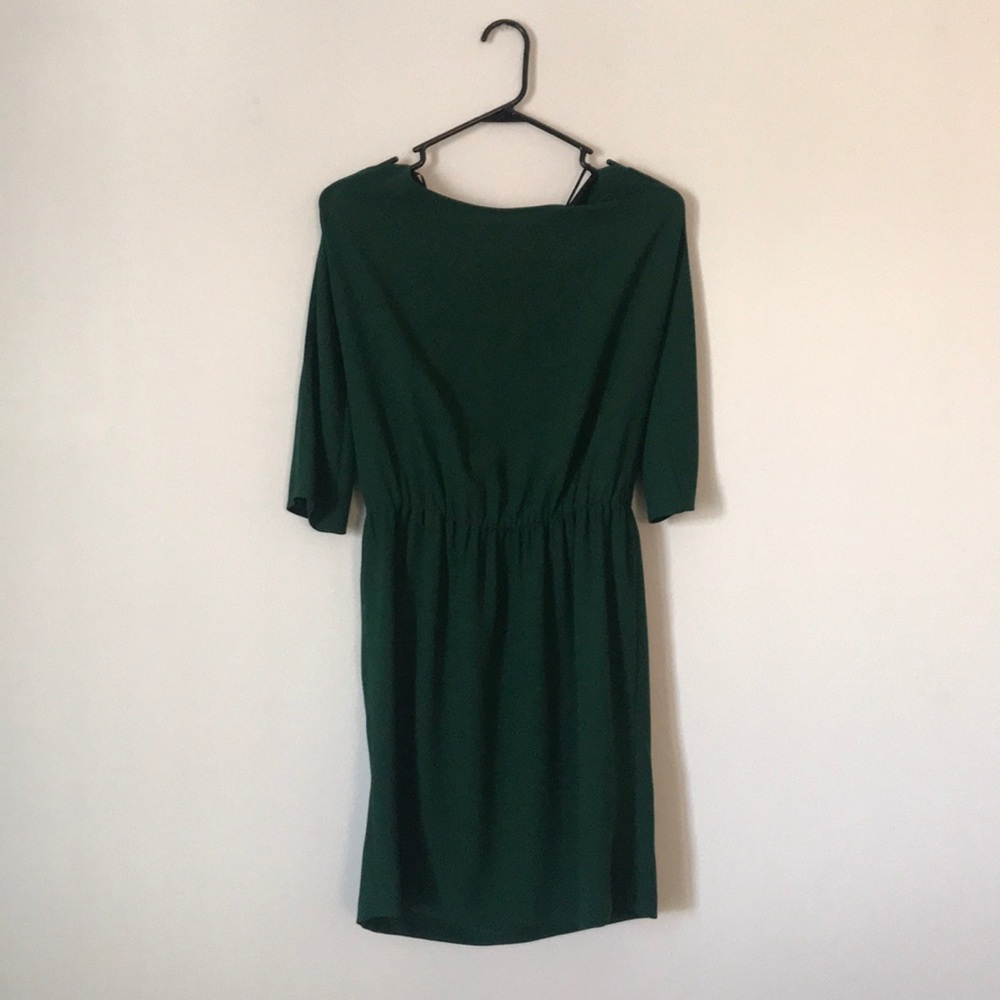 Emerald cold shoulder dress